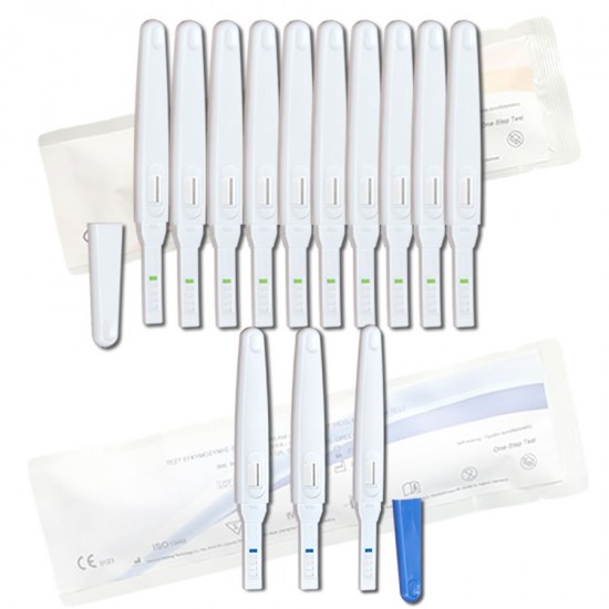 10 ovulation tests + 3 pregnancy midstream tests