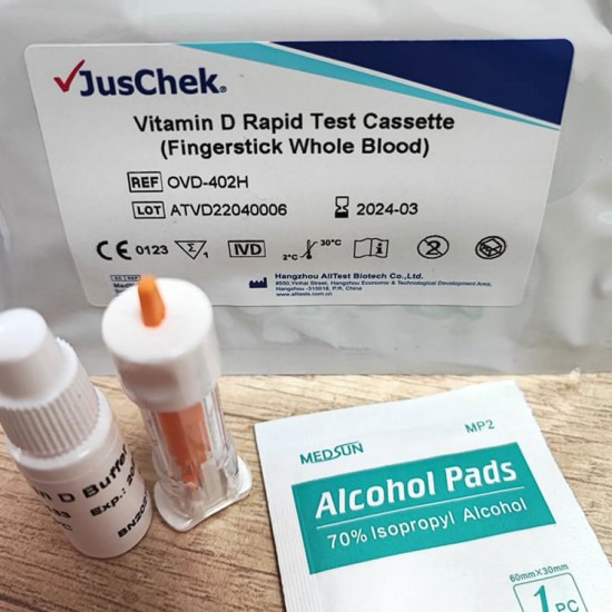 JusCheck Vitamin D test pack contents