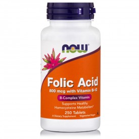 FOLIC ACID 800 MCG WITH VITAMIN B-12 250 TABLETS