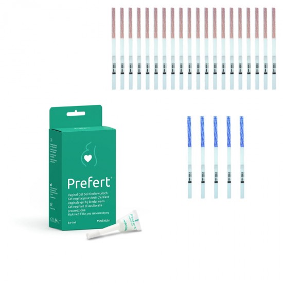 Prefert vaginal lubricant + 20 ovulation + 5 pregnancy test strips