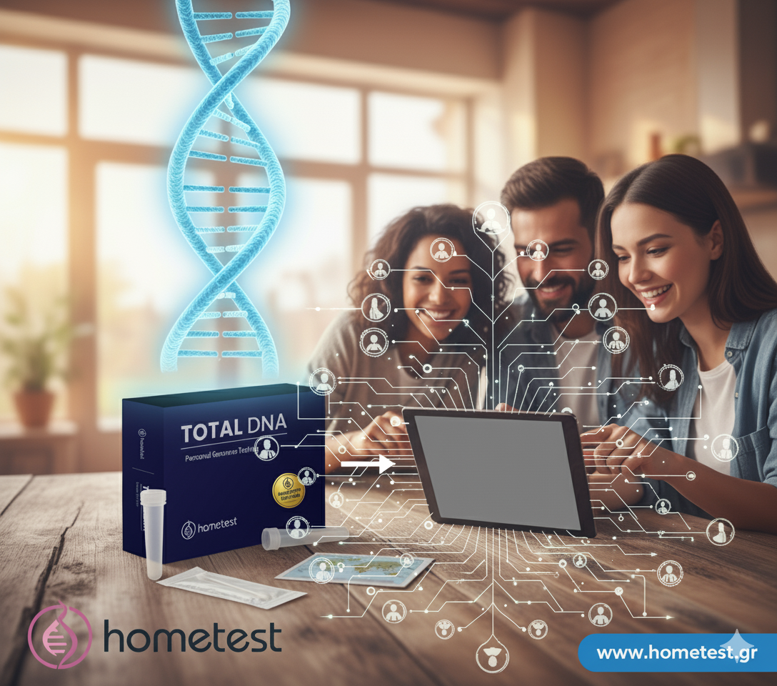 family looking at DNA results
